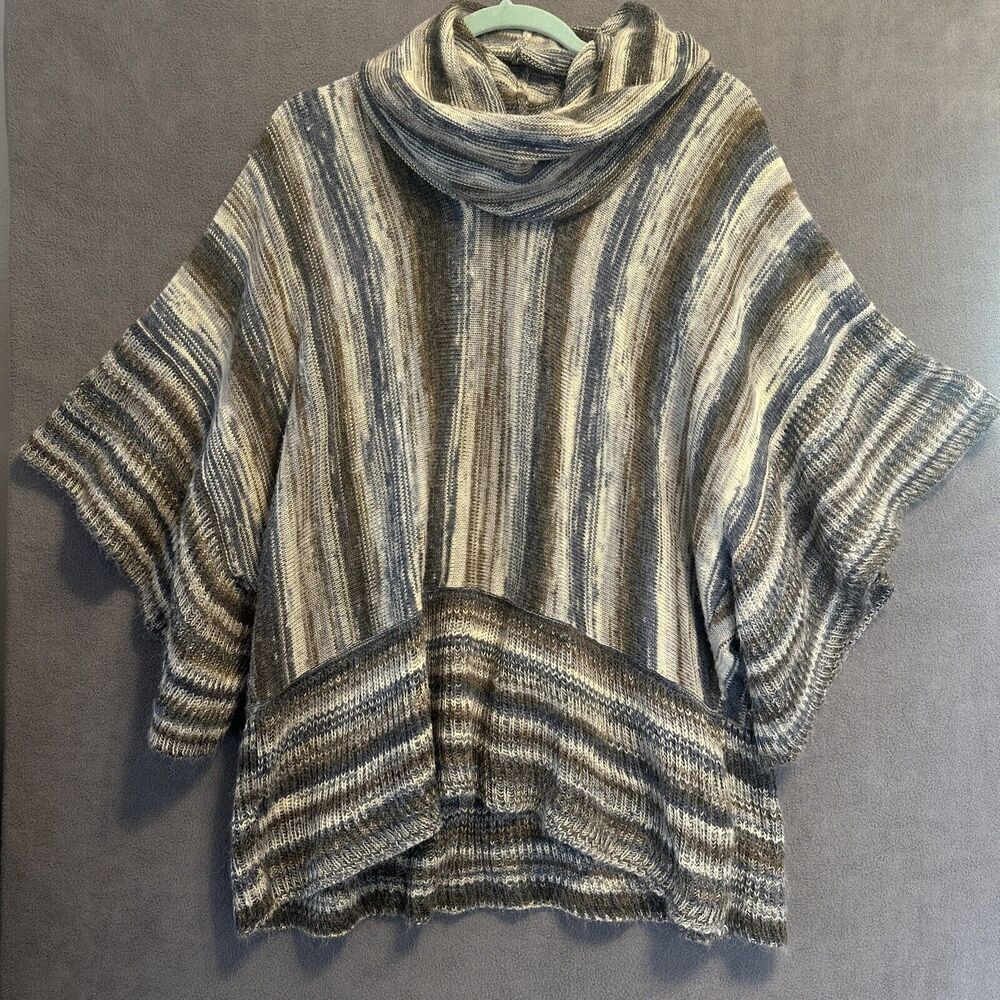 John Mark Cowl Neck Knit Sweater Kimono Sleeve Size S / M Multicolor Boho Artsy